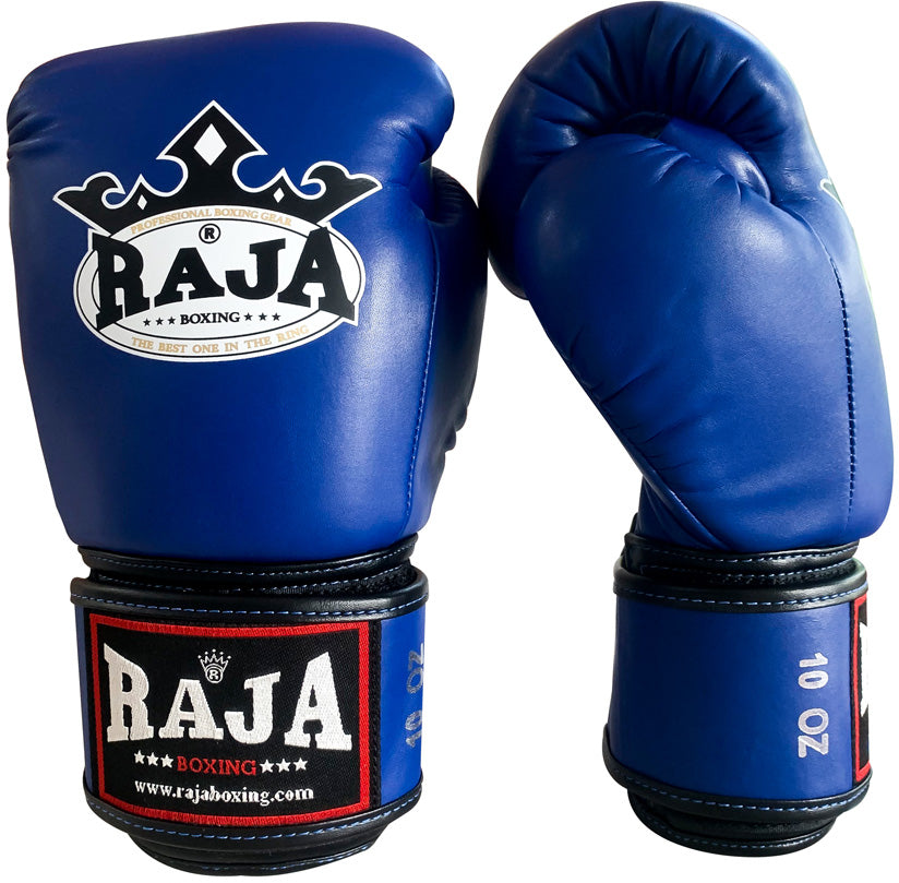 Raja Boxing Glove Semi-Leather RBGV-1 (Blue)-Australian Fight Factory