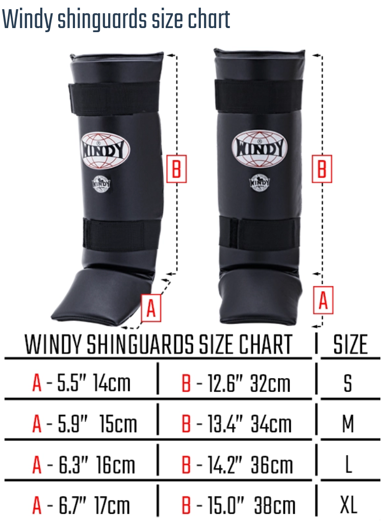 Windy Kick Boxing Shin Guard PU Leather WSC1 (Black)-Australian Fight Factory